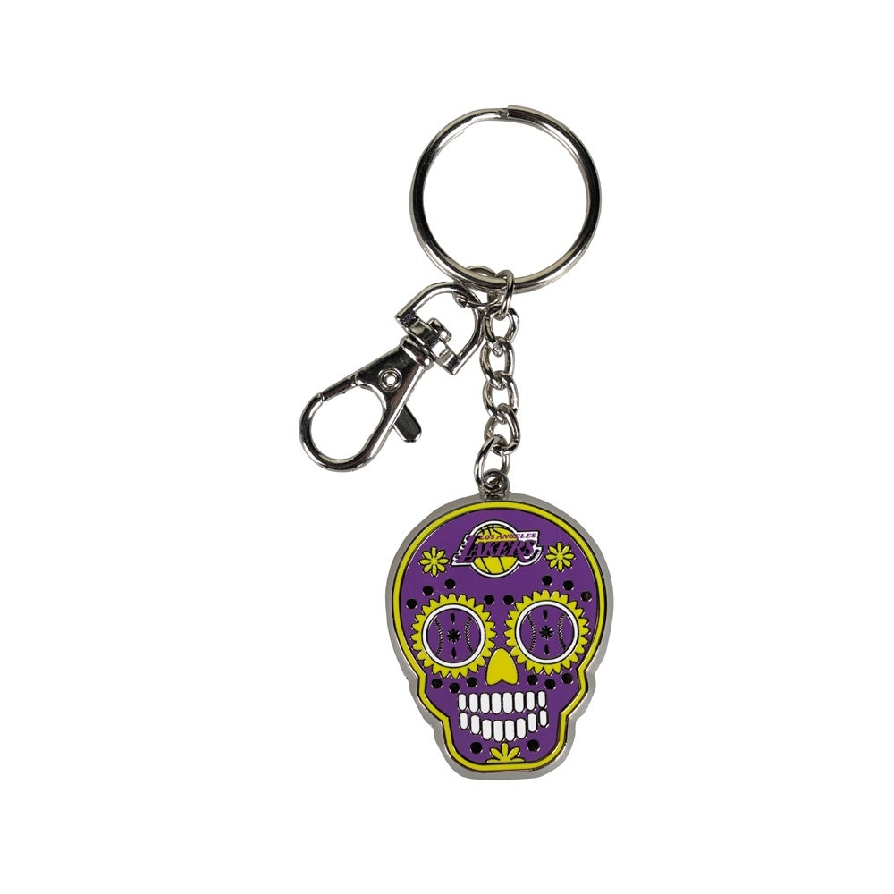 Los Angeles Lakers Keychain Zamac Sugar Skull